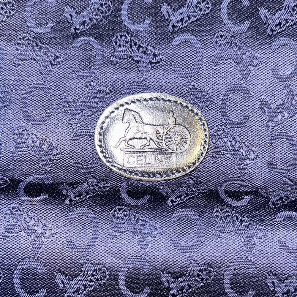 Vintage Celine Navy Blue Monogram Tote Bag - Picture 2 of 10